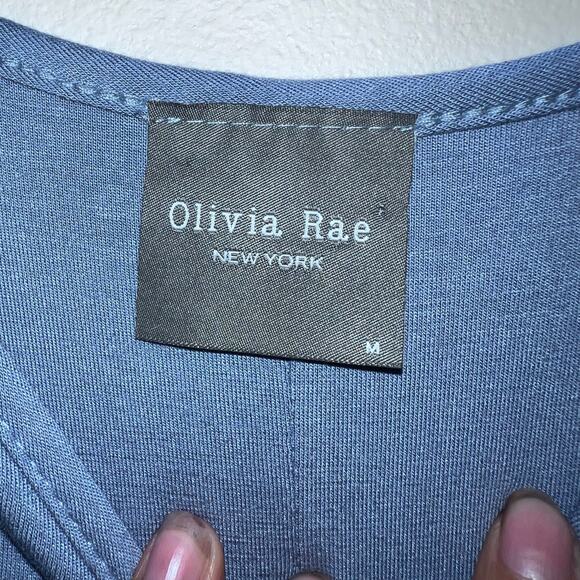 Olivia Rae Blue Maxi Slip Dress Women's Size Medium Blue Vacation Beachy - Picture 5 of 6